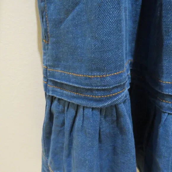 BY ANTHROPOLOGIE The Somerset Mini Dress Denim Edition Tiered Boho Comfort XS - Picture 8 of 15